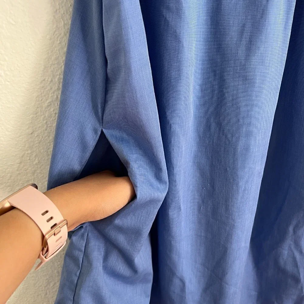 REMY Creations Chambray Off The Shoulder Pompom Hem Mini Dress S‌‌‌‌‌‌‌‌‌‌‌‌‌‌‌